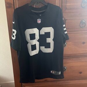 NFL Raiders Black And Silver Jersey #83 Waller NFL Logo Patch Size Large NWT